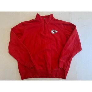 Kansas City Chiefs Red Quarter Zip Sweater Large Starter Black Label Pull Over
